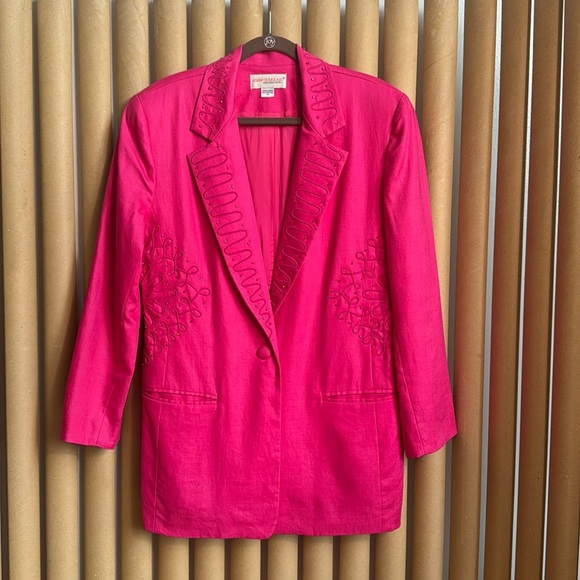 Vintage pink blazer with beaded details - Picture 1 of 5